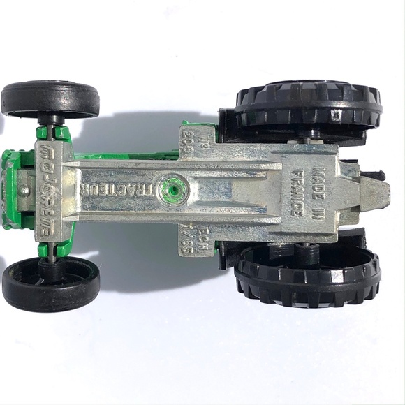 Majorette Mini Tractor 208 green diecast vintage 1990s France 1:65 farm vehicle - Picture 14 of 15